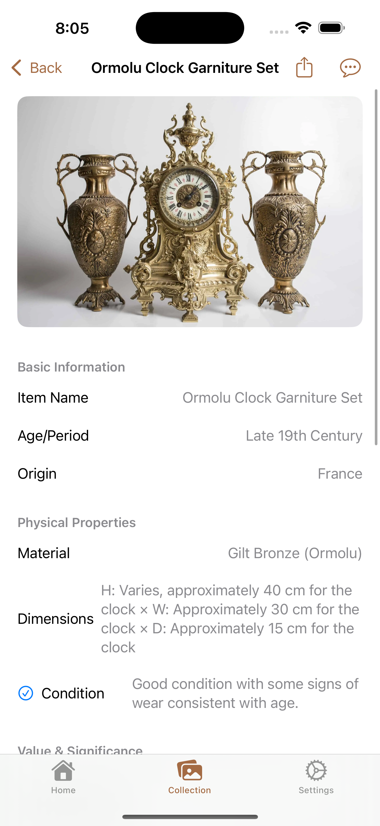 AntiqueID detailed report